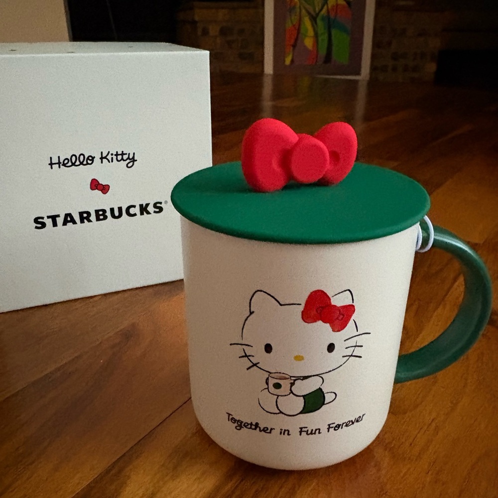 Starbucks Sanrio Hello Kitty Mug with Red and Green Accents, NEW IN BOX